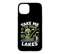 Carcasa para iPhone 15 Plus Pesca Alien Lago Vida Pescador OVNI Secuestro Nave Espacial