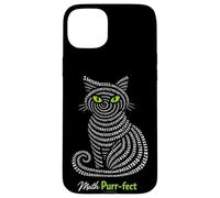 Carcasa para iPhone 15 Plus Pi Day Math Purr-FECT Cat 3.14 Profesor de Ciencias Matemáticas