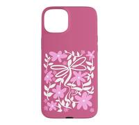 Carcasa para iPhone 15 Plus Pink Floral Daisy Dragonfly Botanical Wildflower Vine Garden