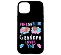 Carcasa para iPhone 15 Plus Pink or Blue Grandpa Love You Baby Shower - Papelera para revelación de género