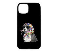 Carcasa para iPhone 15 Plus Pitbull Pittie Dog Granny - Hilo Cuadrado para Ganchillo
