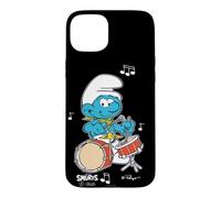Carcasa para iPhone 15 Plus Pitufos Armonía Musical Genio Dibujos Animados 80s 90s Retro Clásico