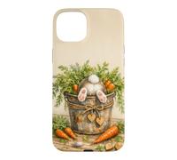 Carcasa para iPhone 15 Plus Plantas Jardinero Botánico Floral Divertido Conejo Kawaii Zanahoria