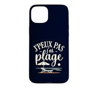 Carcasa para iPhone 15 Plus Playa Francesa de Verano Relajado J'peux Pas J'Ai Plage