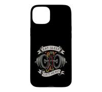 Carcasa para iPhone 15 Plus Powerlifting Eat Sleep Lift Heavy Gym Workout