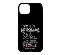 Carcasa para iPhone 15 Plus Prefiero no Tratar con Gente Divertido Anti-Social