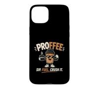 Carcasa para iPhone 15 Plus Proffee Sip Fuel Crush It Proteína Café Entrenamiento Motivación