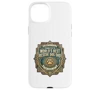 Carcasa para iPhone 15 Plus Promoted to Worlds Best Rescue Dog Dad