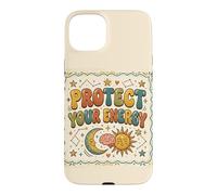 Carcasa para iPhone 15 Plus Protege tu energía Bienestar Espiritual Salud Mental Divertida