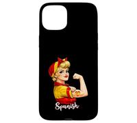 Carcasa para iPhone 15 Plus Proud Strong Spanish Girl Woman Girlfriend Spain Flag