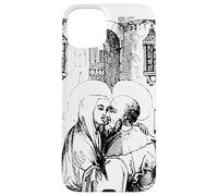 Carcasa para iPhone 15 Plus Puerta de San Joaquín y Ana, Arte católico Vintage Tradicional