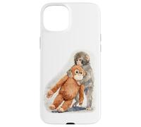 Carcasa para iPhone 15 Plus Punch - Lindo bebé Mono y orangután Peluche Juguete Acuarela