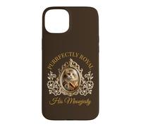 Carcasa para iPhone 15 Plus Purrfectly Royal Meowjesty Retrato de Gato rococó Barroco Divertido