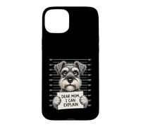Carcasa para iPhone 15 Plus Querida mamá, Puedo Explicar - Amante de Schnauzer Dueño de Schnauzer