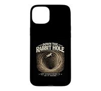 Carcasa para iPhone 15 Plus Rabbit Holes Conspiración Gráfico Retro Conejo OVNIs Meme Verdad