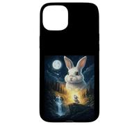 Carcasa para iPhone 15 Plus Rabbit Howling to The Moon Vintage Funny Rabbit