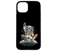 Carcasa para iPhone 15 Plus Raccoon Astronaut On The Moon with Rocket Retro Space Iconic
