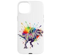 Carcasa para iPhone 15 Plus Rainbow T Rex French Bulldog Dinosaur