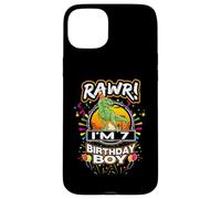Carcasa para iPhone 15 Plus Rawr I'm 7 7th Birthday Trex Dinosaur 7 Years Old For Boy
