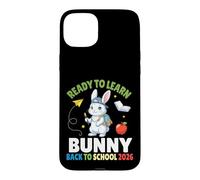 Carcasa para iPhone 15 Plus Ready To Learn Bunny Back To School 2026 Estudiante Niños Niñas
