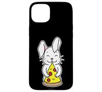 Carcasa para iPhone 15 Plus Rebanada de Pizza Happy Bunny Abrazando