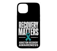 Carcasa para iPhone 15 Plus Recovery Matters Concientización sobre la adicción al Alcohol a Las Drogas Verde Azulado