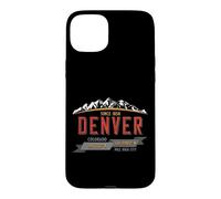Carcasa para iPhone 15 Plus Recuerdo Envejecido Vintage de Denver Colorado Mile High City