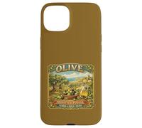 Carcasa para iPhone 15 Plus Recuerdo Vintage del mar mediterráneo con Etiqueta de Caja de Olivo Puglia