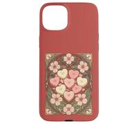 Carcasa para iPhone 15 Plus Recuerdos en Forma de corazón y Flores Art Nouveau