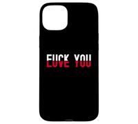 Carcasa para iPhone 15 Plus Red and Black Text Quote Fu k You Love You