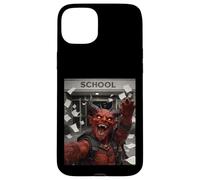Carcasa para iPhone 15 Plus Red Devil Último Día De Escuela Vacaciones De Verano Divertido Meme Selfie