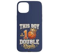 Carcasa para iPhone 15 Plus Regalo de Baloncesto de 10 cumpleaños de This Boy is 10 con Doble dígito