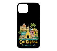Carcasa para iPhone 15 Plus Regalo de Recuerdo de Viaje de Cartagena Colombia Dibujado a Mano