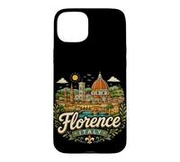 Carcasa para iPhone 15 Plus Regalo de Recuerdo de Viaje de Florencia Italia Dibujado a Mano
