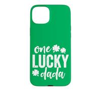 Carcasa para iPhone 15 Plus Regalo para el Día de San Patricio de One Lucky Dada, Color Verde Oscuro
