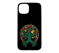 Carcasa para iPhone 15 Plus Reggae Tree Life Rasta Roots Singing Birds Music