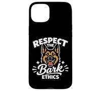 Carcasa para iPhone 15 Plus Respect The Bark Ethics, Humor del Pastor alemán