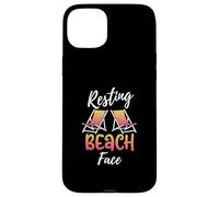 Carcasa para iPhone 15 Plus Resting Beach Face and Beach Chairs Funny Resting Beach Face