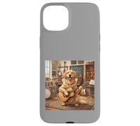 Carcasa para iPhone 15 Plus Retriever Guitarra Música Aula Perro Escena