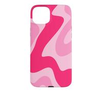 Carcasa para iPhone 15 Plus Retro Hot Pink Swirl Abstracto Estético Groovy 70s Boho Y2K