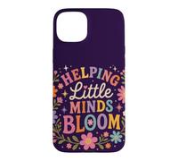 Carcasa para iPhone 15 Plus Retro Teacher Helping Little Minds Bloom Floral Cita
