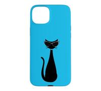 Carcasa para iPhone 15 Plus Retro Vintage Mod Atomic Black Cat Eye Gafas Rockabilly