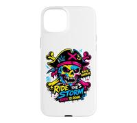 Carcasa para iPhone 15 Plus Ride The Storm, Pirate Skull Storm Adventure Graphic