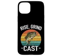Carcasa para iPhone 15 Plus Rise Grind Cast Amante de la Pesca Pescado Susurrador Aventuras Lago