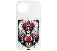 Carcasa para iPhone 15 Plus Rojo Reina de Corazones Corona Rebelde Gafas de Sol Poker Card Mujeres