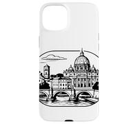 Carcasa para iPhone 15 Plus Roma, la Ciudad eterna. Silueta Decorativa.