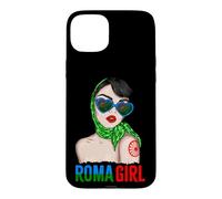 Carcasa para iPhone 15 Plus Roma Traveller Girl - Romani Flag Proud Womens