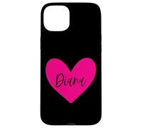 Carcasa para iPhone 15 Plus Rosa Diana Nombre Corazón Amor Mujer Niña Amigo Personalizado