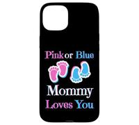 Carcasa para iPhone 15 Plus Rosa o Azul MommyLoves You bebé niña o niño próximamente