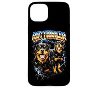 Carcasa para iPhone 15 Plus Rottweiler Heavy Metal Dog Rocker Angry Music Concierto Punk